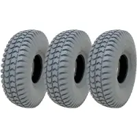 Parnells 260x85 Grey Mobility Scooter Tyre 3.00x4 Tire P6023 Non Marking Tread (Set of 3)