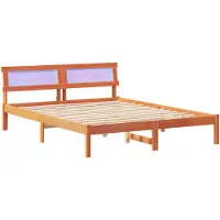 vidaXL Cadre de lit brun cireux 150 x 200 cm Pin massif