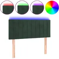 vidaXL LED Tête de lit vert foncé 90x5x78/88 cm velours