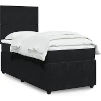 vidaXL Lit boxspring avec matelas noir 90x200 cm velours