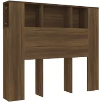 vidaXL Tête de lit avec étagères, aspect chêne brun 120x18,5x102,5 cm