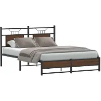 vidaXL Cadre de lit sans matelas Chêne brun 140x200 cm Bois composite
