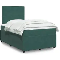 vidaXL Lit boxspring avec matelas vert foncé 120x200 cm velours