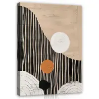 WALLARENA Impression sur toile abstrait beige moderne 120x80 cm xxl tableau décoration deco murale intissée pour salon chambre cuisine