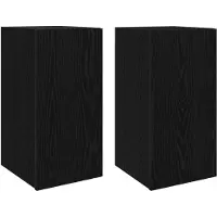vidaXL Meuble TV mural, 2 pièces, noir, imitation chêne, panneau de fibres de bois