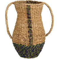 Mica Decorations Vase décoratif en jonc de mer vert H35
