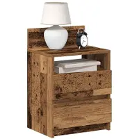 vidaXL Tables de chevet 2 pcs avec 2 tiroirs vieux bois 40x33x60 cm