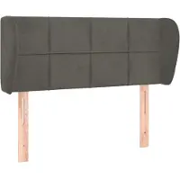 vidaXL Tête de lit avec oreilles gris foncé 93x23x78/88 cm velours