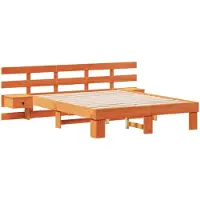 vidaXL Cadre de lit avec tête de lit Marron 160 x 200 cm Pin massif