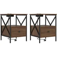 vidaXL Cabinet de chevet avec tiroir Chêne marron 41.5 x 40.5 x 55 cm