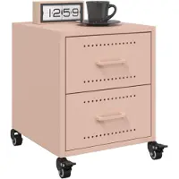 vidaXL Tables de chevet 2 pcs rose 36x39x43,5 cm acier