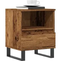 vidaXL Table de chevet vieux bois 40x35x50 cm bois d’ingénierie