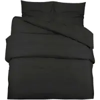 vidaXL Ensemble de literie noir 155x220 cm coton