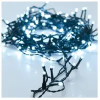 Bigbuy Party Fiesta 120 Lumières blanches Led 8 fonctions Inter/Ext Cable Vert