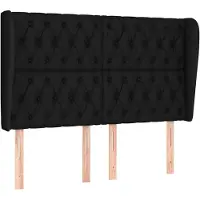 vidaXL Tête de lit avec oreilles Noir 147x23x118/128 cm Tissu