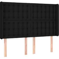 vidaXL Tête de lit avec oreilles noir 147x16x118/128 cm Tissu