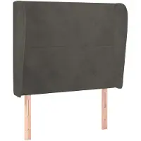 vidaXL Tête de lit avec oreilles gris foncé 83x23x118/128 cm velours