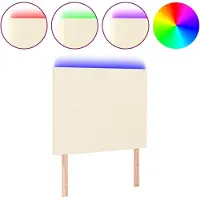 vidaXL Tête de lit LED Crème 80x5x118/128 cm Similicuir