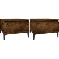 vidaXL Tables d'appoint 2 pcs Chêne fumé 50x46x35 cm Bois ingénierie