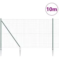 vidaXL Clôture en fil de fer soudé avec pointes, 10 x 1,6 m (L x H)