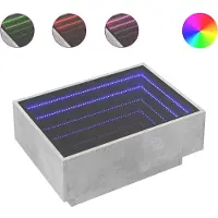 vidaXL Table basse LED gris béton 70x50x30 cm Bois composite