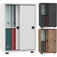 Hioshop Armoire de bureau Livres Classeurs Meuble de bureau Armoire Ulas 2 portes coulissantes Armoire de bureau Livres Classeurs Meuble de bureau Armoire Ulas 2 portes coulissantes