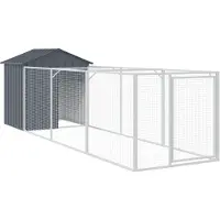 vidaXL Niche pour chiens avec toit Anthracite 117x405x123 cm Acier galvanisé