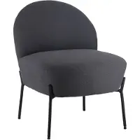 Happy Garden Fauteuil en tissu boucle gris HELMI