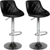 Happy Garden Lot de 2 tabourets de bar noir JASPER