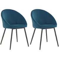 Happy Garden Lot de 2 chaises vintage DIANE velours bleu