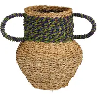 Mica Decorations Vase décoratif en jonc de mer vert H28