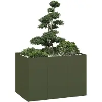vidaXL Jardinière vert olive 120x80x80 cm acier