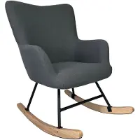 Happy Garden Fauteuil à bascule en tissu boucle gris KAIRA