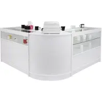 MonsterShop - Comptoirs de Magasin Gemini C1200 et CM60 Blanc-Lilas