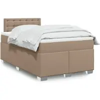 vidaXL Lit Boxspring Matelas Marron Cappuccino 120x190 cm Similicuir
