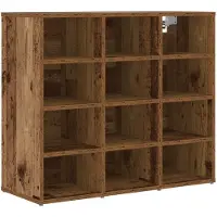 vidaXL Cabinet à chaussures avec étagère Bois Ancien 77,5 x 30 x 67 cm