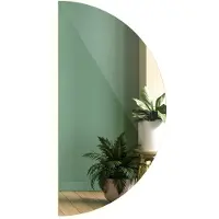 Tulup Moderne Miroir Demi Ronde LED lumineux avec éclairage Semicirculaires 30 x 60 cm froide Maquillage miroir pour beauté pour Salle de bain Salon Chambre à coucher Dressing
