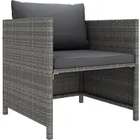 vidaXL Ensemble de jardin canapé 8 pièces avec coussins noir poly rotin