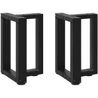 vidaXL Pieds de table basse en T 2 pcs. noir 28x25x(42-43) cm acier