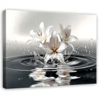 WALLARENA Tableau déco fleurs moderne 100x75 cm xxl Impression sur toile deco murale intissée pour salon chambre cuisine