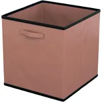 Intirilife 6x Boîte de rangement en tissu pliable en Marron - 26.7 x 26.7 x 28 cm - Boîte de collecte multifonctionnelle à combiner avec des armoires ou des étagères