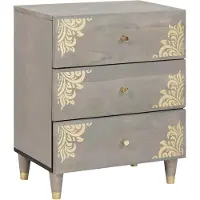 vidaXL Cabinet de chevet Gris 50 x 33 x 62 cm Bois de mangue massif