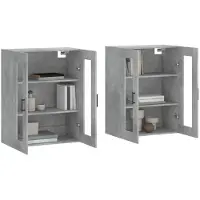 vidaXL Armoires murales 2 pcs. Gris béton Bois composite