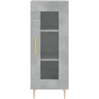 vidaXL Highboard gris béton 34,5x34x180 cm Bois composite