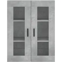 vidaXL Highboard gris béton 69,5x34x180 cm Bois composite