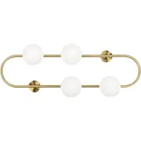 Beliani Applique or fer et verre 70 cm 4 lumières design moderne abat-jour en verre éclairage moderne