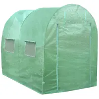MonsterShop Serre De Jardin Polytunnel Fenêtres Portes Galvanisés Couverture En Pe Cadre En Métal Extérieur Plantes Diamètre 25mm 4mx 2m