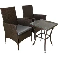 Monster Ensemble de table et chaises de jardin en rotin marron, idéal pour balcon et jardin