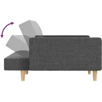vidaXL Canapé-lit à 2 places avec deux oreillers gris clair tissu