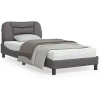 vidaXL Cadre de lit sans matelas "Hvar" gris 90x200 cm similicuir